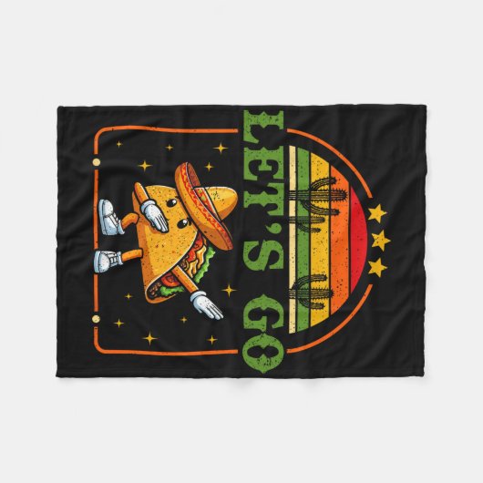 Grappig 4th of July Patriottisch Dabbing Taco Meme Fleece Deken (Voorkant (Horizontaal))