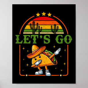 Grappig 4th of July Patriottisch Dabbing Taco Meme Poster