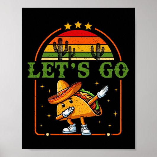 Grappig 4th of July Patriottisch Dabbing Taco Meme Poster (Voorkant)