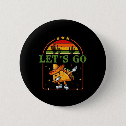 Grappig 4th of July Patriottisch Dabbing Taco Meme Ronde Button 5,7 Cm (Voorkant)