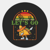 Grappig 4th of July Patriottisch Dabbing Taco Meme Ronde Sticker (Voorkant)