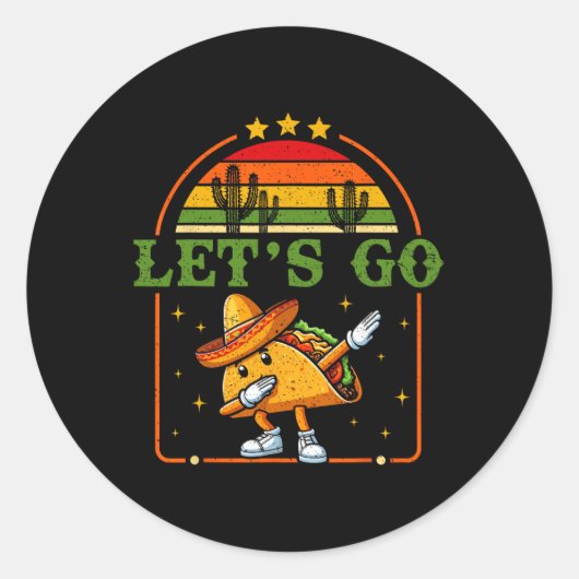 Grappig 4th of July Patriottisch Dabbing Taco Meme Ronde Sticker (Voorkant)