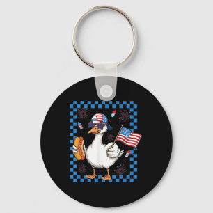 Grappig 4th of July Patriottische Gekke Gans Ameri Sleutelhanger