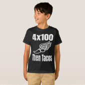 Grappig 4x100 dan Tacos 100 Meter Relay Race Runne T-shirt (Voorkant volledig)