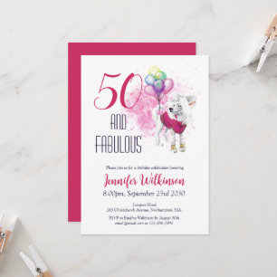 Grappig 50 en Fabulous Pink Kaart