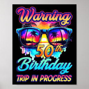 Grappig 50 jaar oude waarschuwing 50ste verjaardag poster