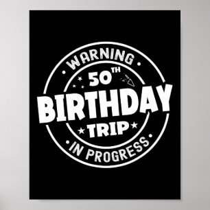 Grappig 50 jaar oude waarschuwing 50ste verjaardag poster