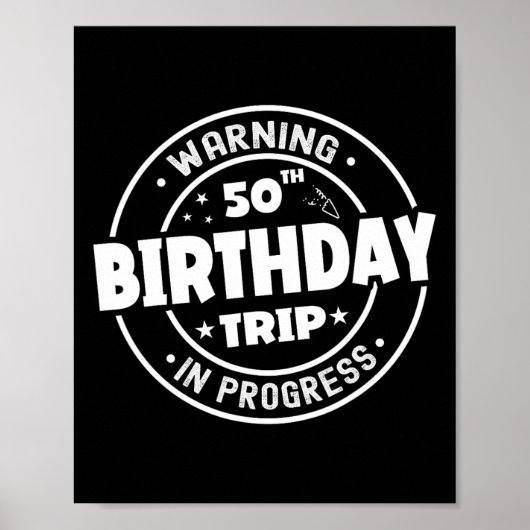 Grappig 50 jaar oude waarschuwing 50ste verjaardag poster (Voorkant)
