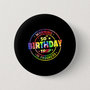 Grappig 50 jaar oude waarschuwing 50ste verjaardag ronde button 5,7 cm