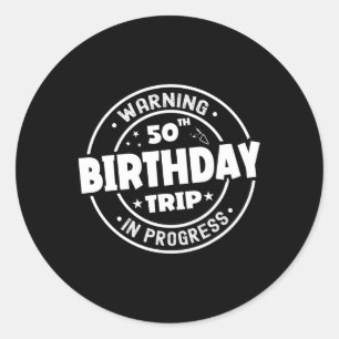 Grappig 50 jaar oude waarschuwing 50ste verjaardag ronde sticker
