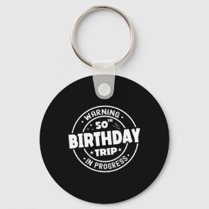 Grappig 50 jaar oude waarschuwing 50ste verjaardag sleutelhanger