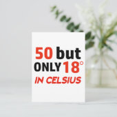 grappig 50-jarig ontwerp briefkaart (Staand voorkant)