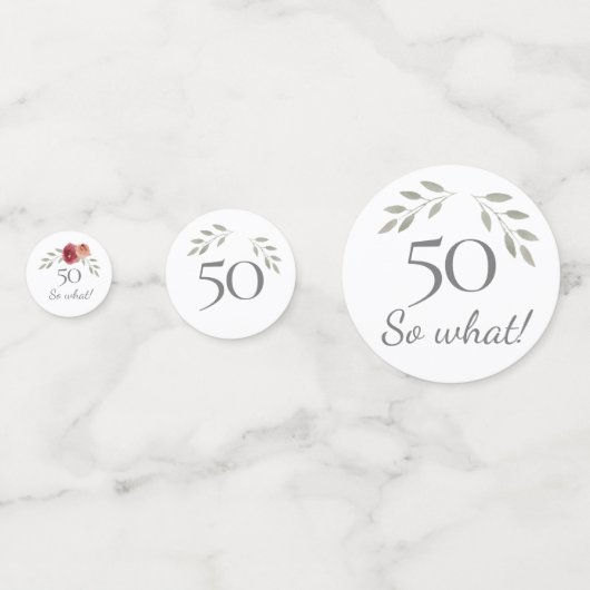 Grappig 50, wat Waterverf Roos 50e verjaardag Confetti (Achterkanten)