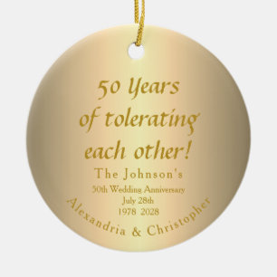 Grappig 50e Golden Wedding Jubileum Keramisch Ornament