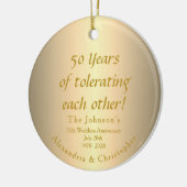 Grappig 50e Golden Wedding Jubileum Keramisch Ornament (Links)