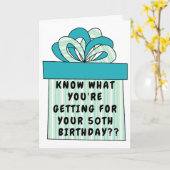 Grappig 50e of elke leeftijd over de heuvel verjaa kaart (Gele Bloem)