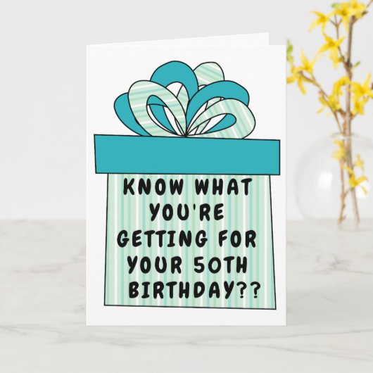 Grappig 50e of elke leeftijd over de heuvel verjaa kaart (Gele Bloem)