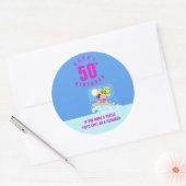 Grappig 50e verjaardag citaat ronde sticker (Envelop)