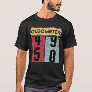 Grappig 50e verjaardag Oldometer 50 jaar oud ontwe T-shirt