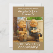 Grappig 50ste bruiloft Jubileum met de namen van h Kaart (Voorkant)