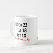 Grappig 50ste uniek ontwerp koffiemok (Voorkant links)