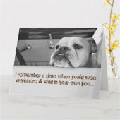 Grappig 50ste verjaardag Groot Wenskaart - Poo Jok Kaart (Gele Bloem)