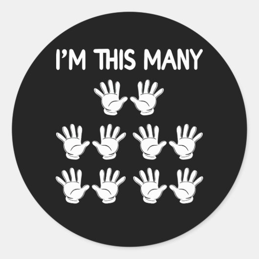 Grappig 50ste verjaardag, zo veel handenvol voor d ronde sticker (Voorkant)