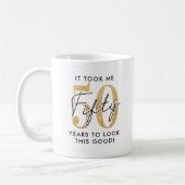 Grappig 50ste verjaardagscadeau koffiemok (Links)