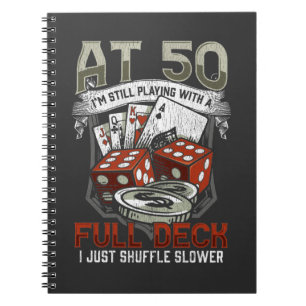 Grappig 50th Birthday Poker Player Kaarten Gamblin Notitieboek