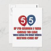 Grappig 55 jarige verjaardag briefkaart (Voorkant / Achterkant)