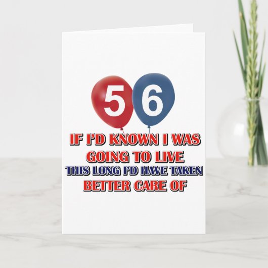 Grappig 56 jarige verjaardag kaart (Voorkant)