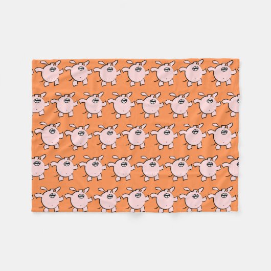 Grappig 5 Cartoon illustratievarken Kies kleur FB Fleece Deken (Voorkant (Horizontaal))