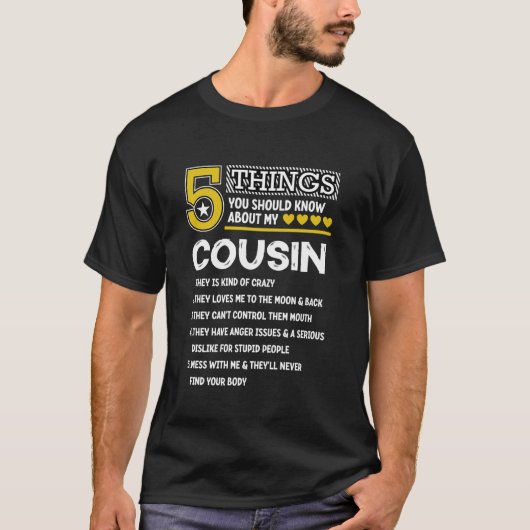 Grappig 5 Dingen Neef Cool Familie Matching Party T-shirt (Voorkant)