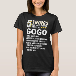 Grappig 5 Dingen oma Gogo Gift Idee T-shirt