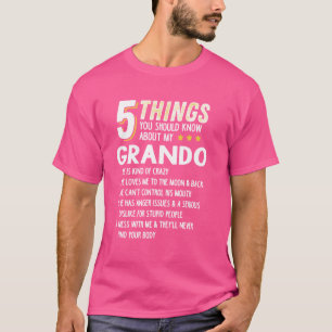 Grappig 5 Dingen Opa Grando Graphic Crazy Gift I T-shirt