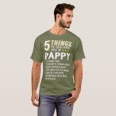 Grappig 5 Dingen opa Pappy Crazy Gift Idee T-shirt (Voorkant volledig)
