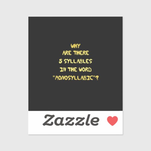 Grappig 5 lettergreep spelling grap sticker (Vel)