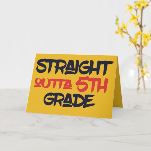 Grappig 5e klas school Afstuderen gefeliciteerd Kaart (Gele Bloem)