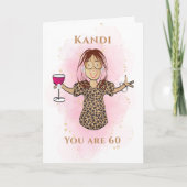 Grappig 60 en Fabulous Etnische Sassy Cartoon Kaart (Voorkant)