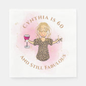 Grappig 60 en Fabulous voor haar roze 60ste verjaa Servet (Voorkant)