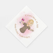 Grappig 60 en Fabulous voor haar roze 60ste verjaa Servet (Hoek)