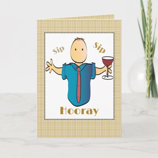 Grappig 60e Cartoon Wijn Toast Sweet Birthday Kaart (Voorkant)