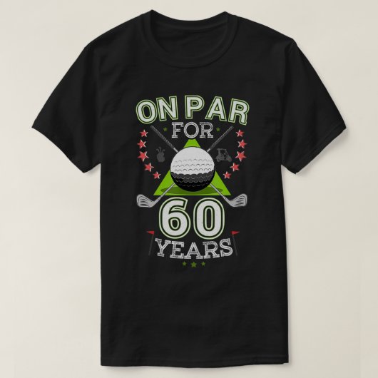 Grappig 60e verjaardag GolferOn Par voor 60 jaar G T-shirt (Design voorkant)