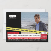 Grappig 60e verjaardagsfeestje 🎉 Nep TV-nieuws Kaart (Voorkant)