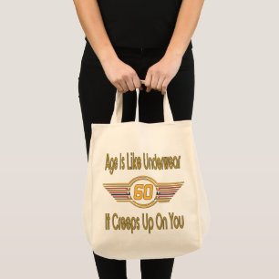 Grappig 60ste verjaardag - Leeftijd is als ondergo Tote Bag