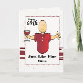 Grappig 60ste verjaardag Mannelijke Cartoon Rode W Kaart (Voorkant)