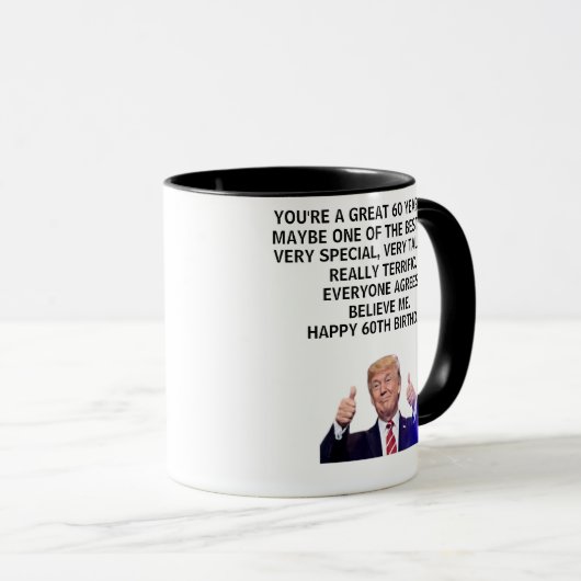 Grappig 60ste verjaardagscadeau, 60ste verjaardag mok (Voorkant rechts)