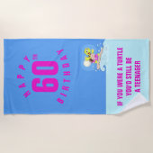 Grappig 60ste verjaardagscitaat strandlaken (Voorkant)