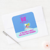Grappig 60ste verjaardagscitaat vierkante sticker (Envelop)