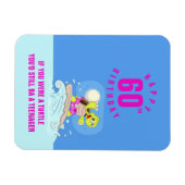 Grappig 60ste verjaardagskaartschildpad magneet (Horizontaal)